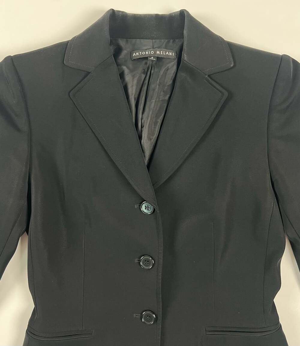 Antonio Melani Black Three-Button Stretch Blazer Jacket